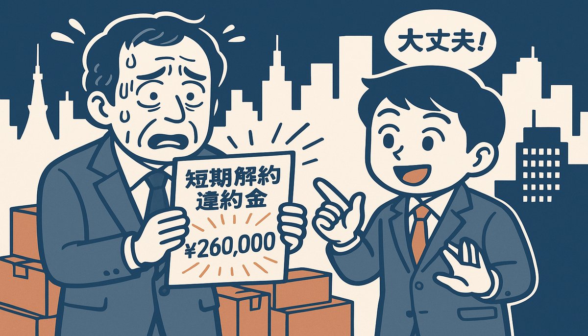 短期解約違約金で困るサラリーマンと正直くん