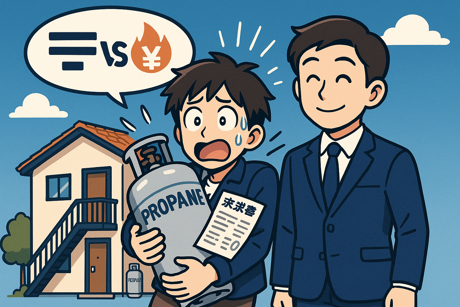 都市ガスとプロパンガスの違いを正直解説するブログのアイキャッチ