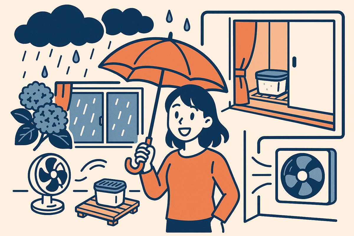 梅雨の湿気・カビ対策イメージ/とんでも不動産